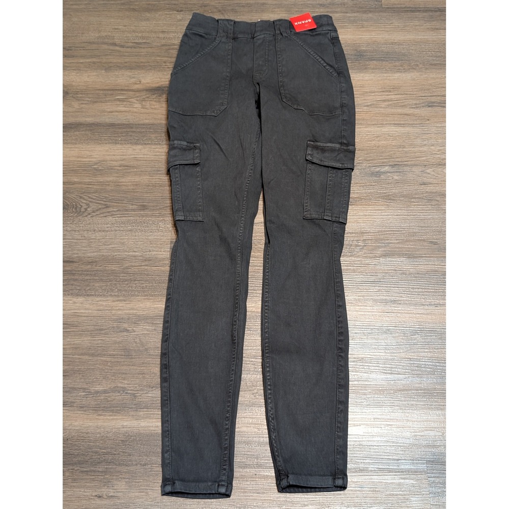 SPANX Stretch Twill Ankle Cargo Pants Washed Black‎ Size S/P MSRP $128
